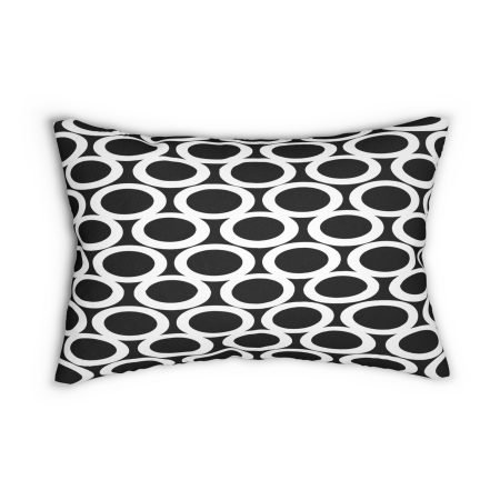 Chic Geometric Print Lumbar Pillow, Modern Home Decor, Office Cushion, Throw Pillow, Stylish Accent, Gift for Minimalists