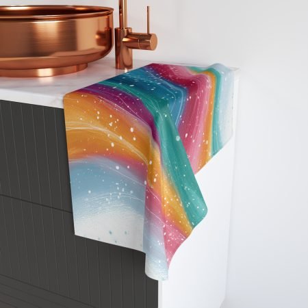 Vibrant Abstract Hand Towel, Colorful Kitchen Decor, Gift for Housewarming, Spa, or Bathroom, Abstract Art Home Textiles