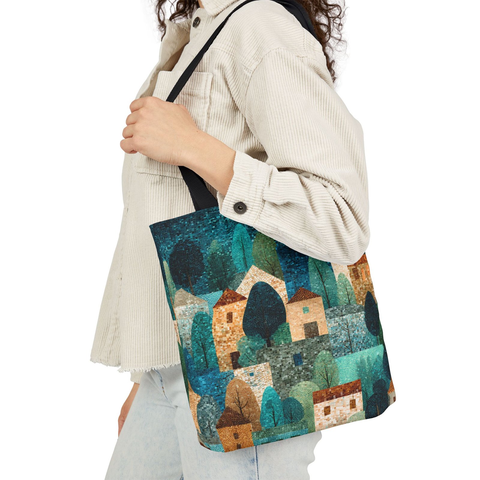 Charming Vintage Scene Canvas Tote Bag | Eco-Friendly Carryall for Shopping, Beach, Travel, or Everyday Use - Image 2