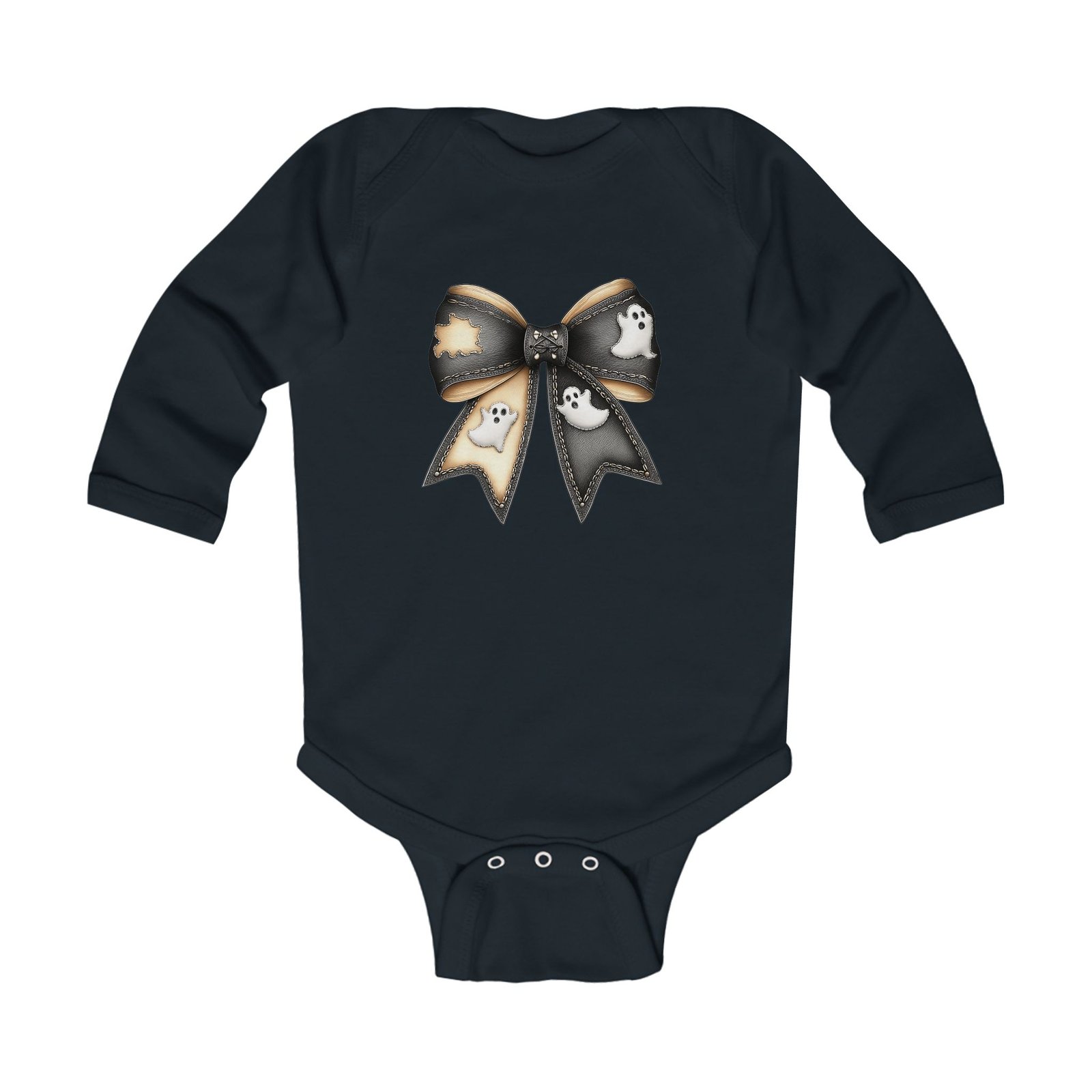 Ghostly Bow Infant Bodysuit, Cute Baby Outfit, Halloween Gift, Baby Shower Present, Spooky Apparel