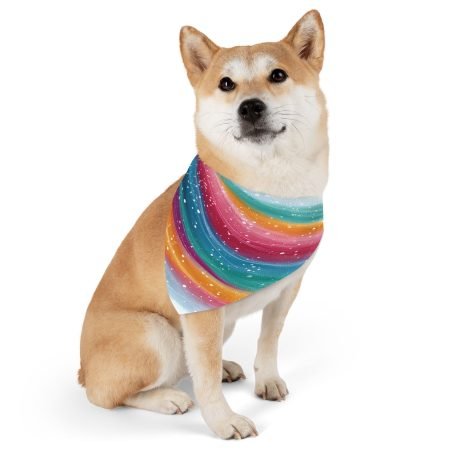 Colorful Pet Bandana Collar - Perfect for Dogs, Personalized Pet Gift, Adjustable Dog Scarf, Fun Pet Accessories, Rainbow Pattern