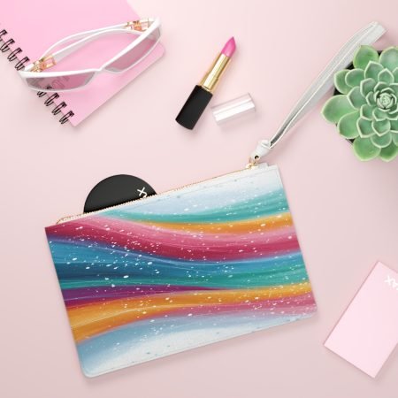Vibrant Abstract Clutch Bag, Colorful Wristlet, Statement Accessory, Ideal for Parties, Gift for Fashion Lovers