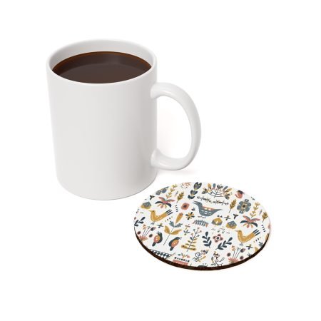 Charming Cork Coaster Set, Vibrant Floral Design, Home Decor, Drinkware Accessories, Gift for Nature Lovers