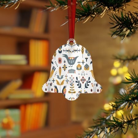 Colorful Floral Bell Metal Ornaments | Holiday Decor, Christmas Gift, Tree Decoration, Rustic Home Accent, Unique Keepsake