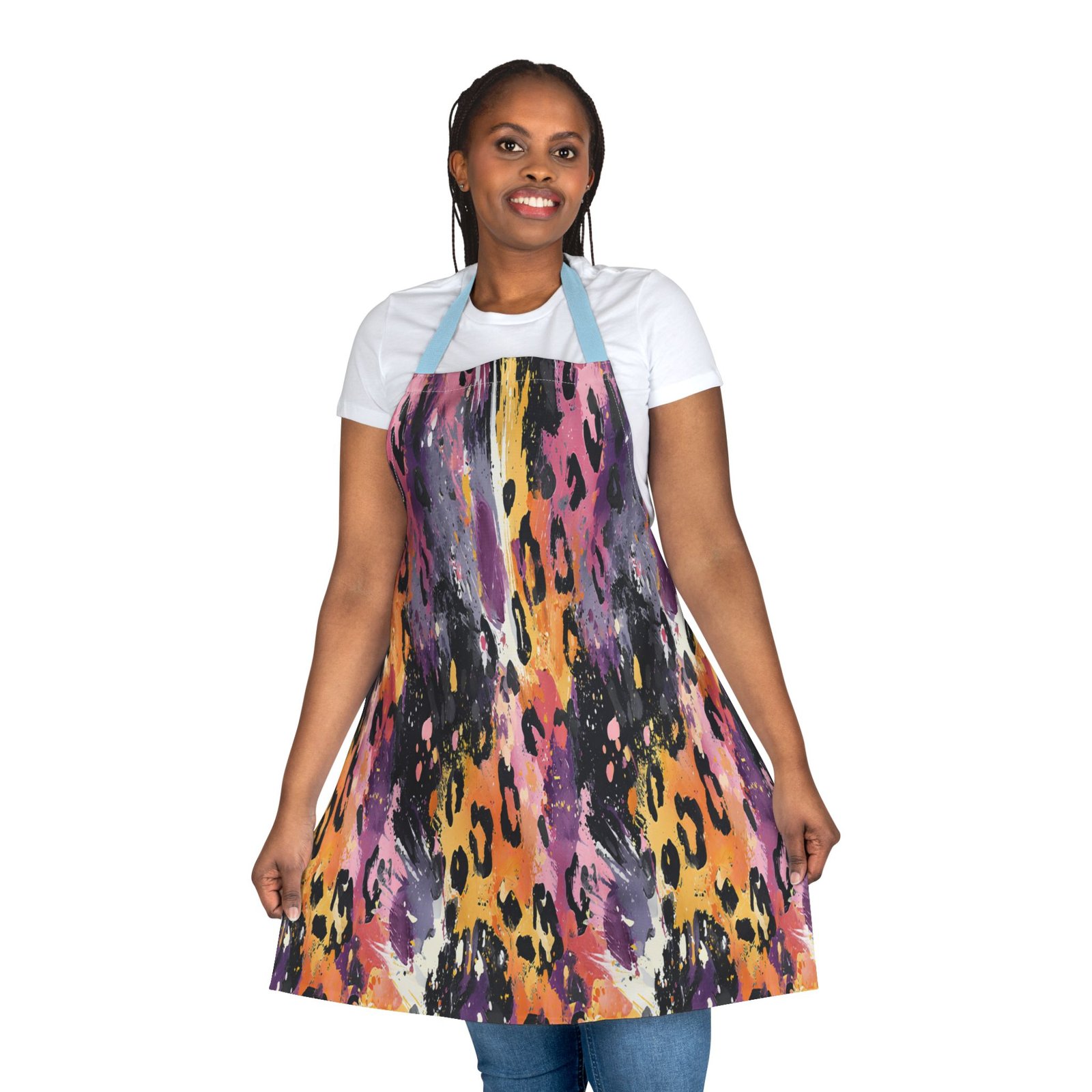Vibrant Leopard Print Apron | Colorful Cooking Gift for Foodies, Art Lovers, Grilling, BBQ, Birthday, Holiday - Image 12