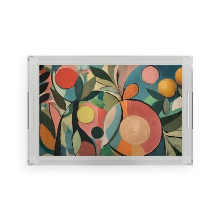 Artistic Acrylic Serving Tray for Entertaining, Colorful Decorative Tray, Modern Table Decor, Housewarming Gift, Kitchen Essentials