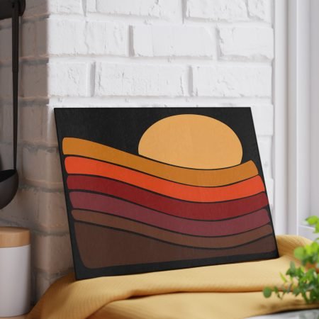 Boho Sunset Glass Cutting Board, Kitchen Decor, Housewarming Gift, Cooking Essential, Modern Kitchen Art, Unique Gift for Chefs
