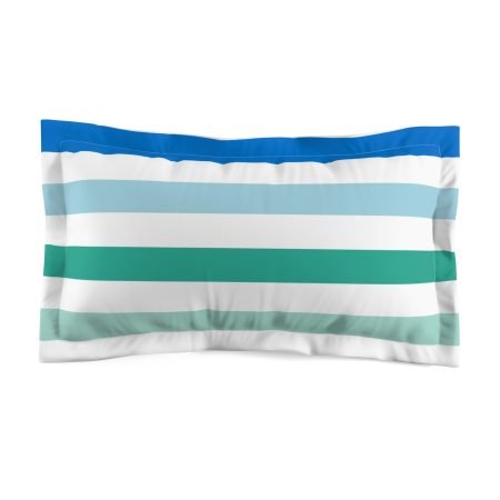 Coastal Stripe Microfiber Pillow Sham, Ocean Vibes Bedding, Nautical Home Decor, Beach House Gift, Relaxing Bedroom Accent