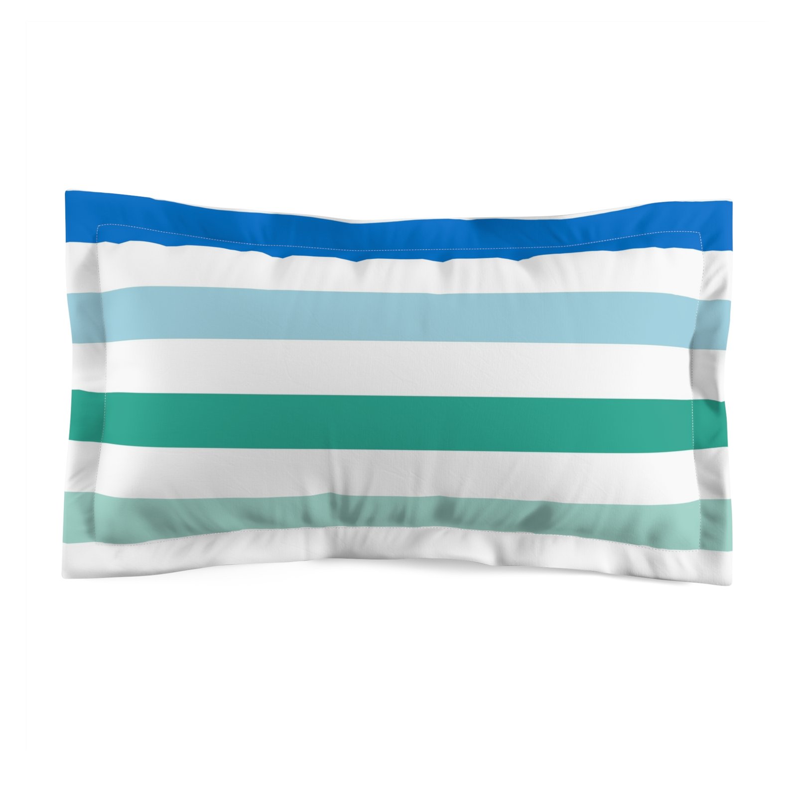 Coastal Stripe Microfiber Pillow Sham, Ocean Vibes Bedding, Nautical Home Decor, Beach House Gift, Relaxing Bedroom Accent