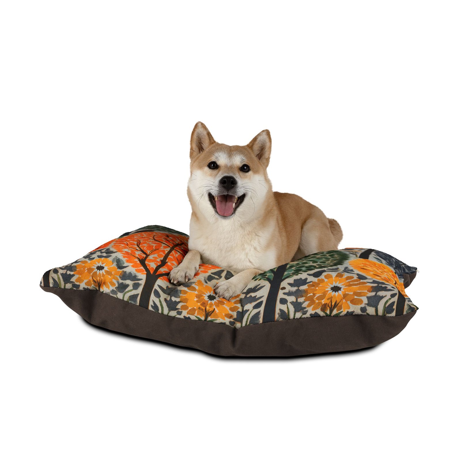 Cozy Nature Print Pet Bed | Autumn-Inspired Dog/Cat Bed, Soft Warm Pet Cushion, Wildlife Decor, Ideal for Pet Lovers - Image 2