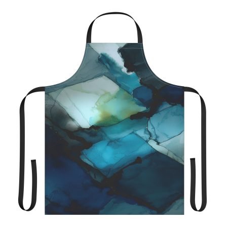 Stylish Artisan Apron, Aqua Marble Design, Unique Kitchen Gift, Culinary Fun, Home Cooking, Art Decor