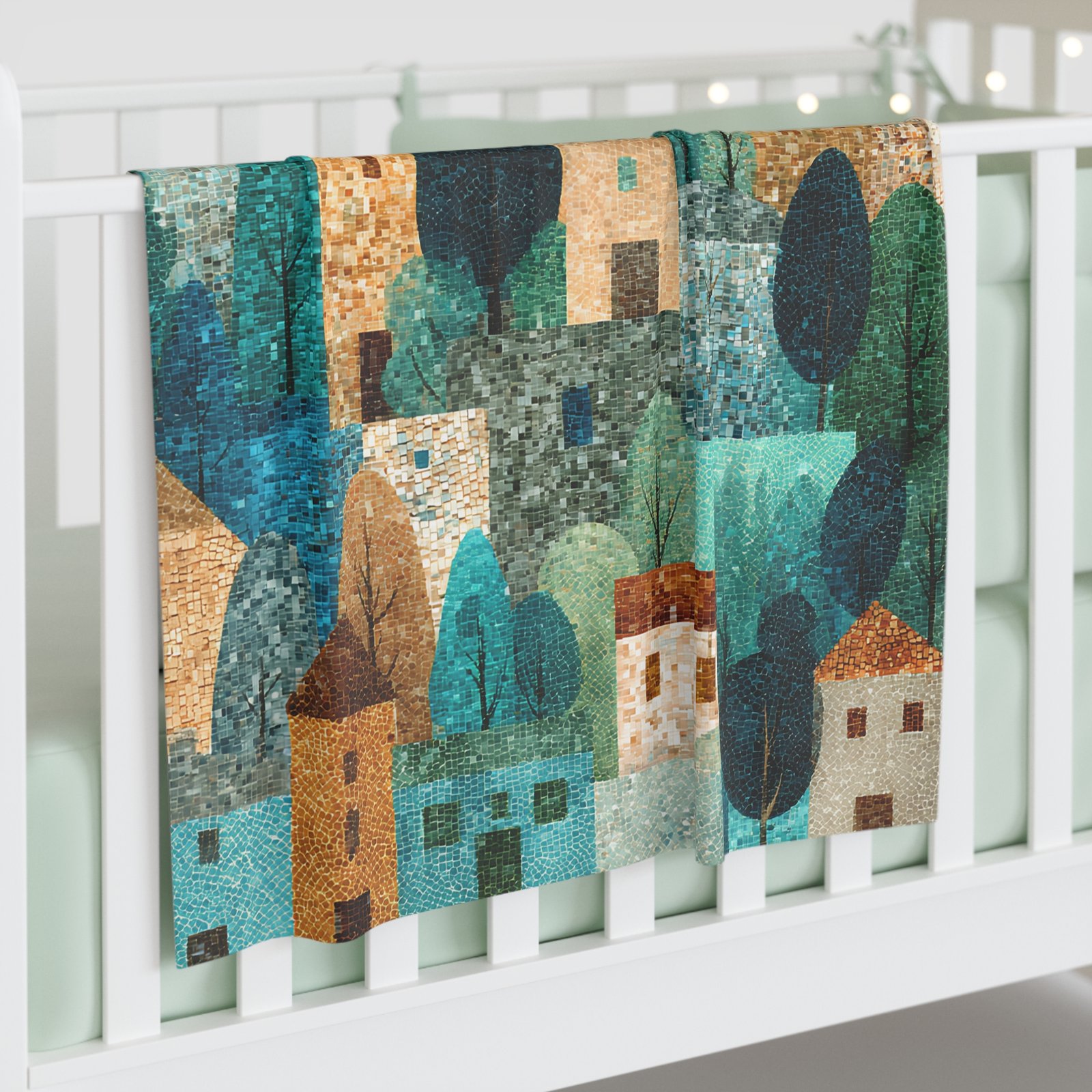 Cozy Baby Swaddle Blanket - Modern Nursery Decor, Soft Newborn Gift, Baby Shower Present, Eco-Friendly Sleep Wrap, Art-Inspired - Image 2