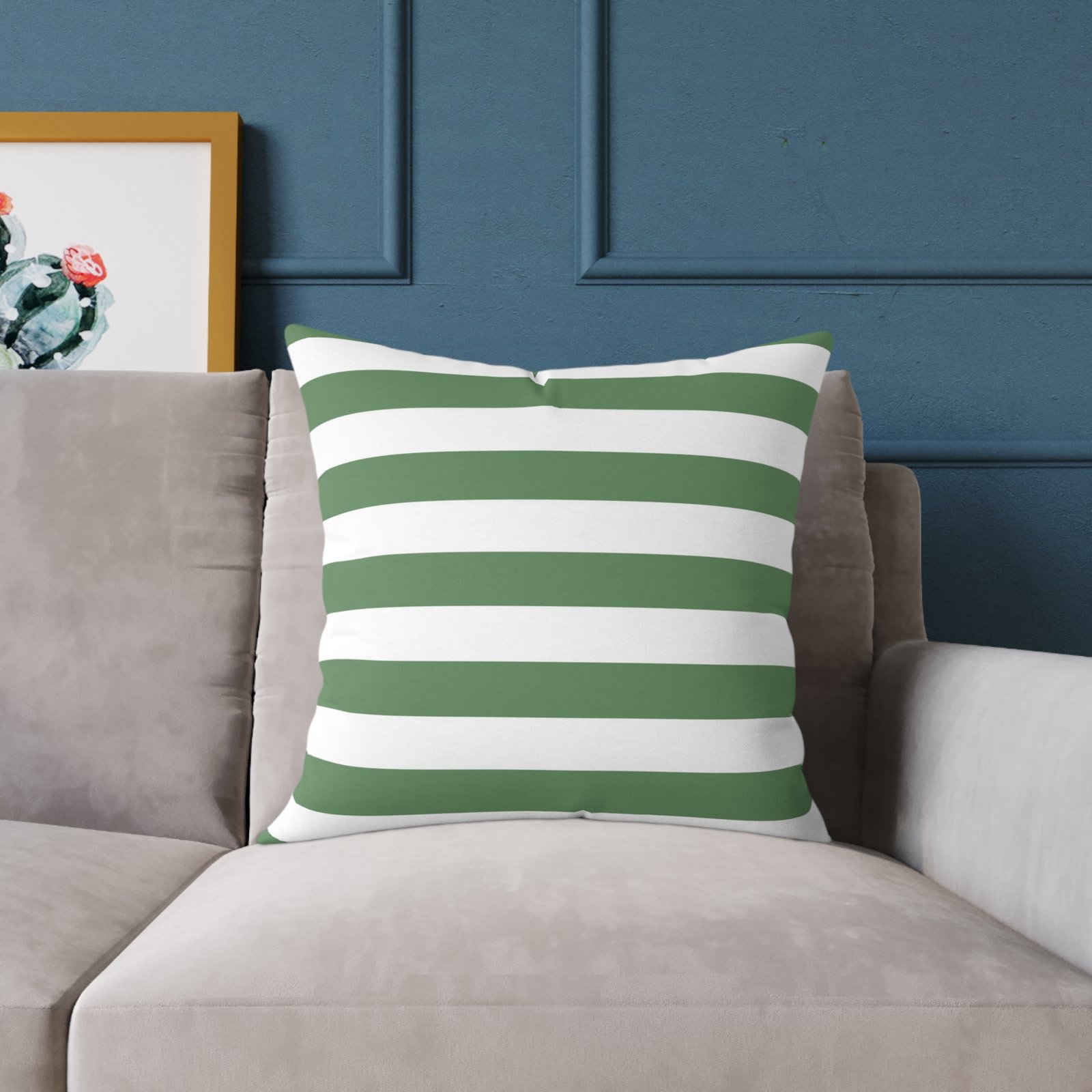 Green Striped Square Pillow, Modern Home Decor, Cozy Throw Pillow, Bedroom Accent Cushion, Gift for Housewarming, Chic Pillow Cover - Image 11