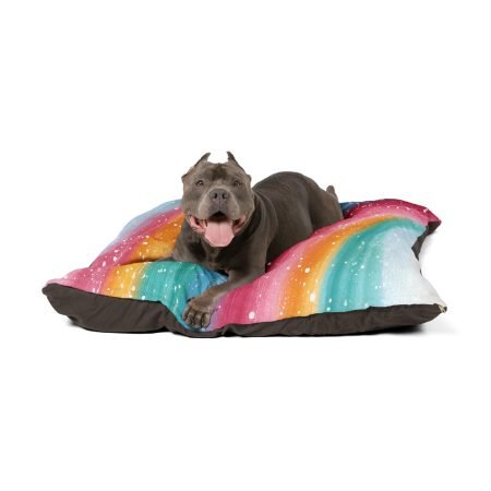 Colorful Pet Bed for Cozy Comfort, Dog Bed, Cat Bed, Rainbow Pet Cushion, Pet Furniture, Home Decor