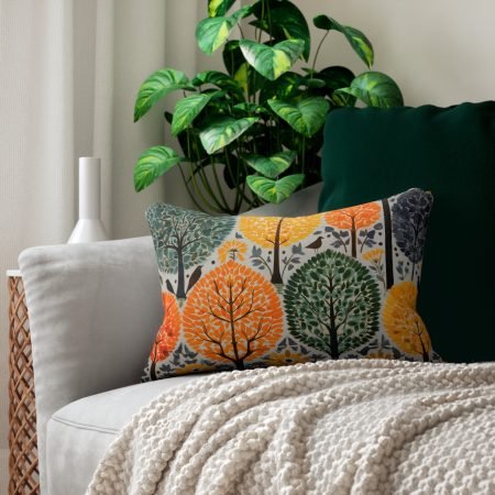 Autumn Forest Lumbar Pillow | Cozy Home Decor, Nature-Inspired Accent, Fall Gift, Decorative Cushion, Outdoor Vibes