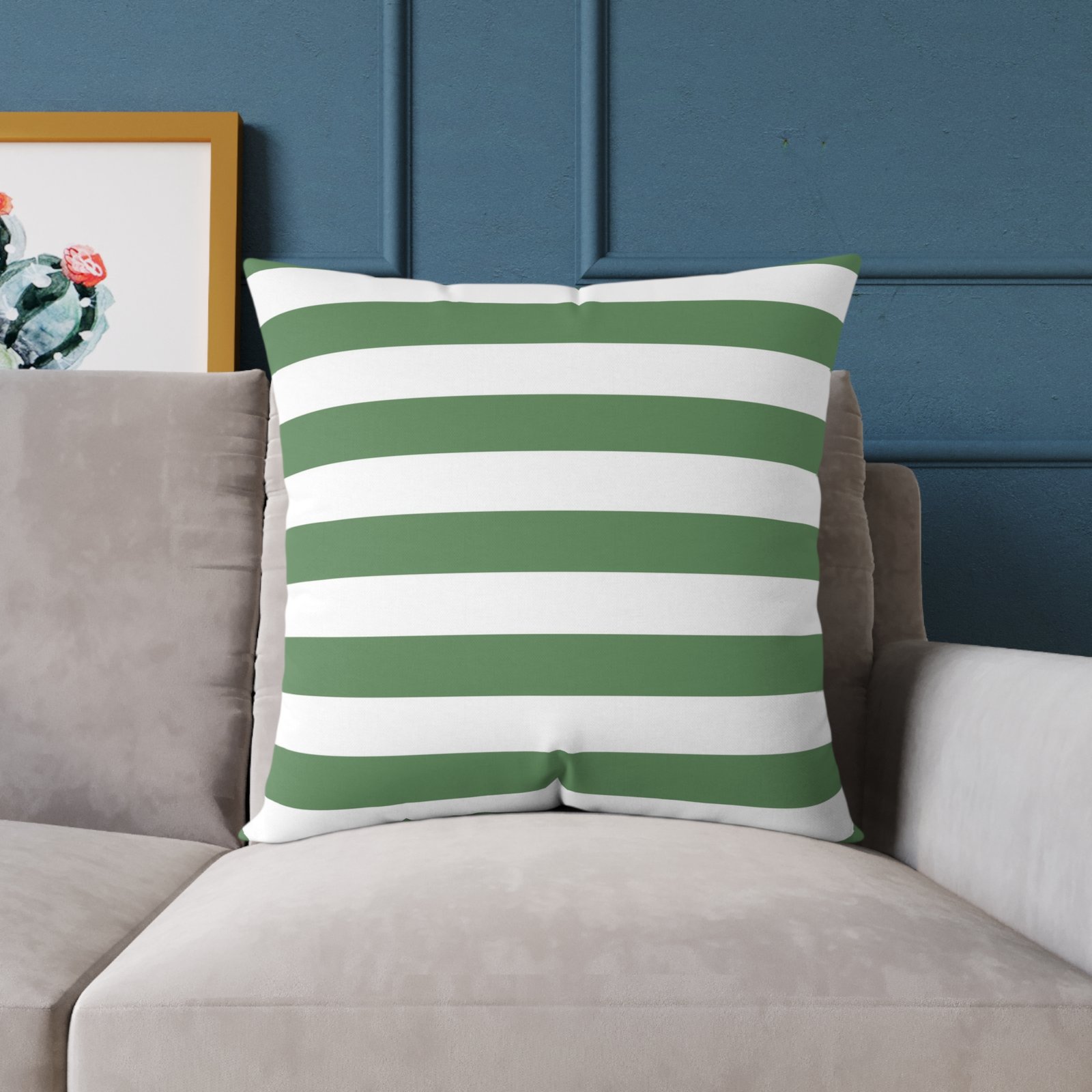 Green Striped Square Pillow, Modern Home Decor, Cozy Throw Pillow, Bedroom Accent Cushion, Gift for Housewarming, Chic Pillow Cover - Image 15