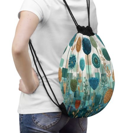 Floral Print Drawstring Bag, Eco-Friendly Gym Bag, Stylish Backpack for Outdoor Activities, Unique Gift for Her, Everyday Tote