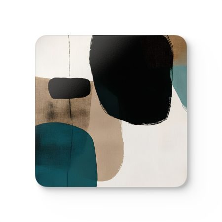 Artistic Cork Coaster Set, Modern Drink Coasters, Abstract Home Decor, Eco-Friendly Coaster Gift, Unique Table Accessories