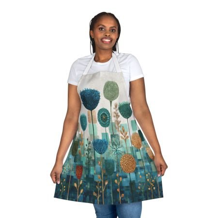 Colorful Floral Apron for Cooking and Crafting, Kitchen Gift, Gardening Apron, Unique Housewarming Gift, Art-Inspired Kitchenwear