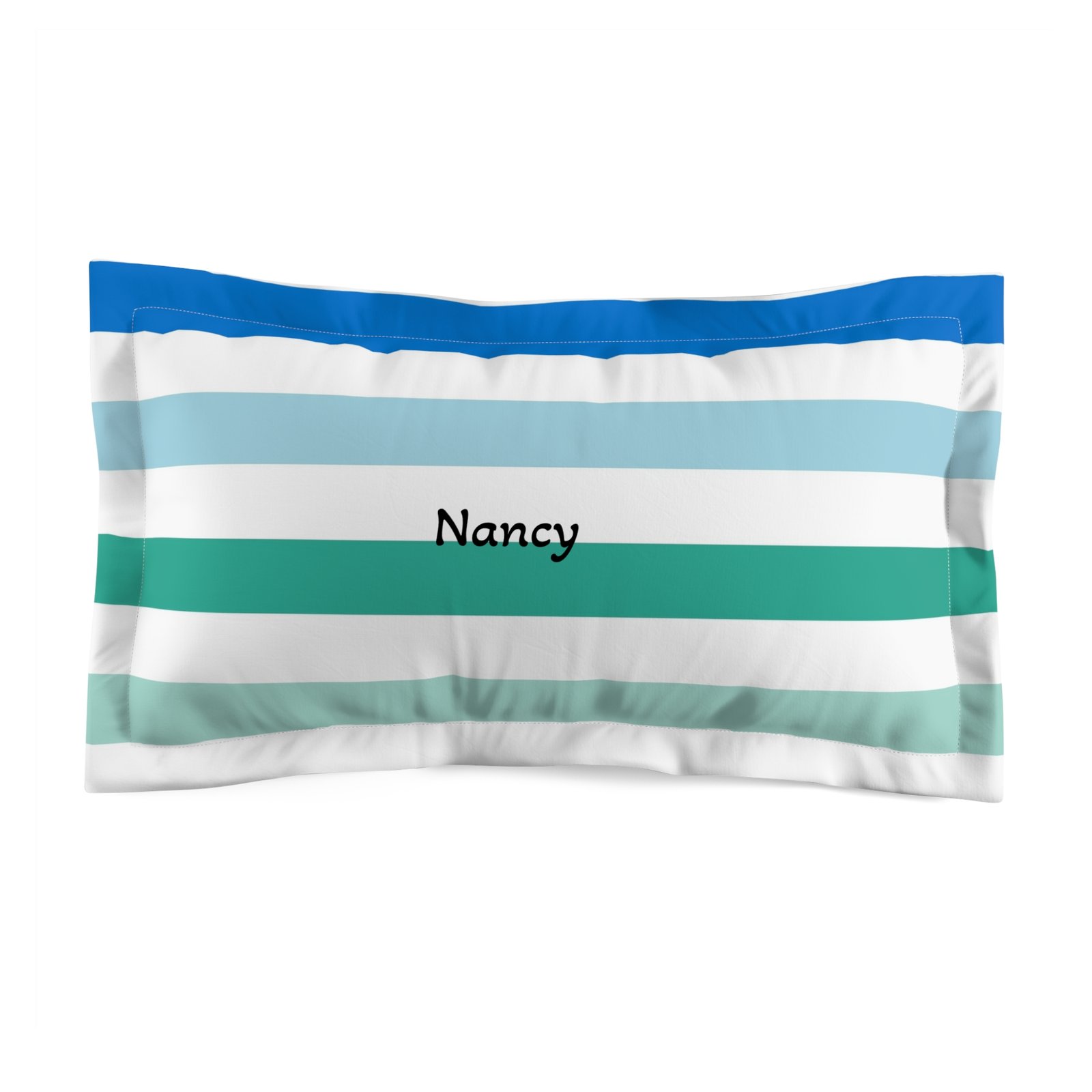 Coastal Stripe Microfiber Pillow Sham, Ocean Vibes Bedding, Nautical Home Decor, Beach House Gift, Relaxing Bedroom Accent - Image 5