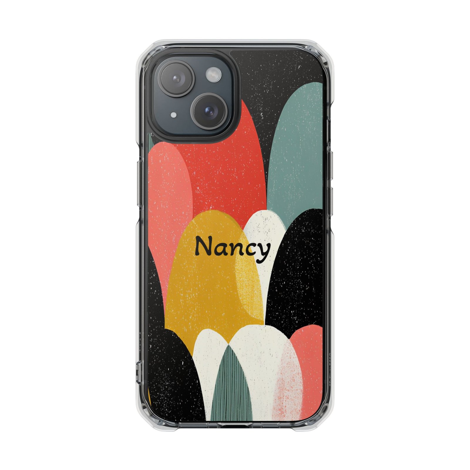 Stylish Phone Case with Vibrant Abstract Design, Clear Magnetic Impact Case, Cell Phone Cover, Unique Gift Idea, Modern Accessories - Image 7