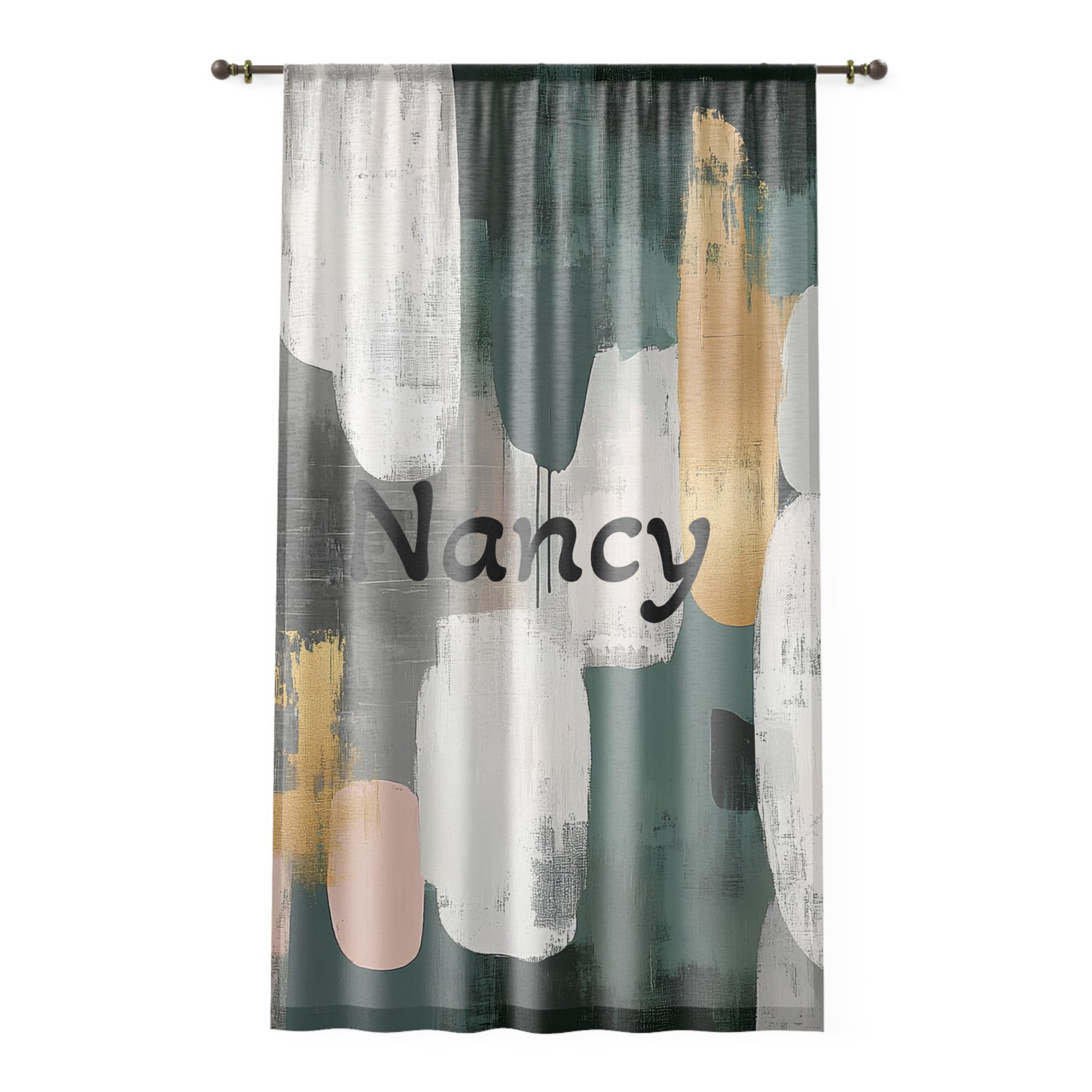 Artistic Window Curtain with Abstract Design, Boho Home Decor, Geometric Print, Living Room Accessory, Modern Interior Styling - Image 6