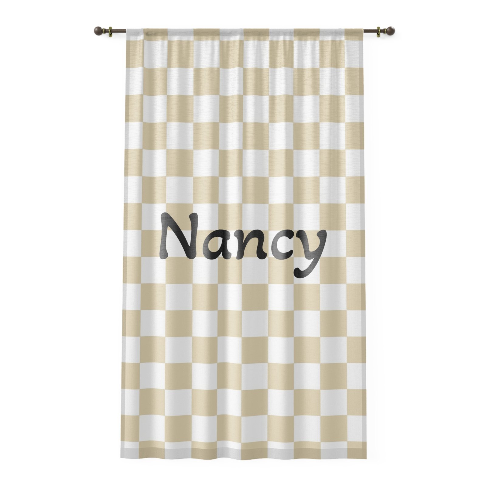 Chic Checkered Window Curtain, Elegant Home Decor, Light Filtering Drapes, Modern Interior Design, Living Room, Bedroom, Boho Style - Image 6