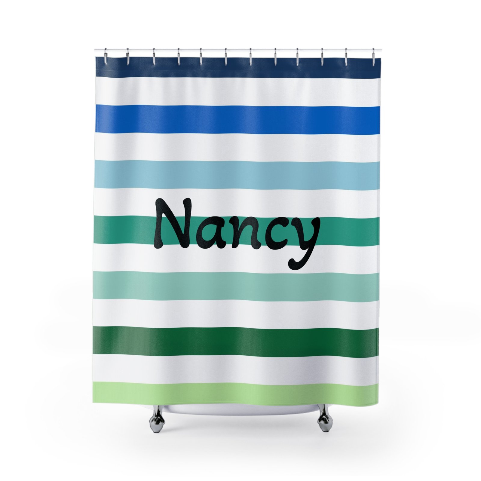 Coastal Striped Shower Curtain, Nautical Home Decor, Beach House Bathroom, Colorful Curtains, Spa Vibe for Relaxing Spaces - Image 7