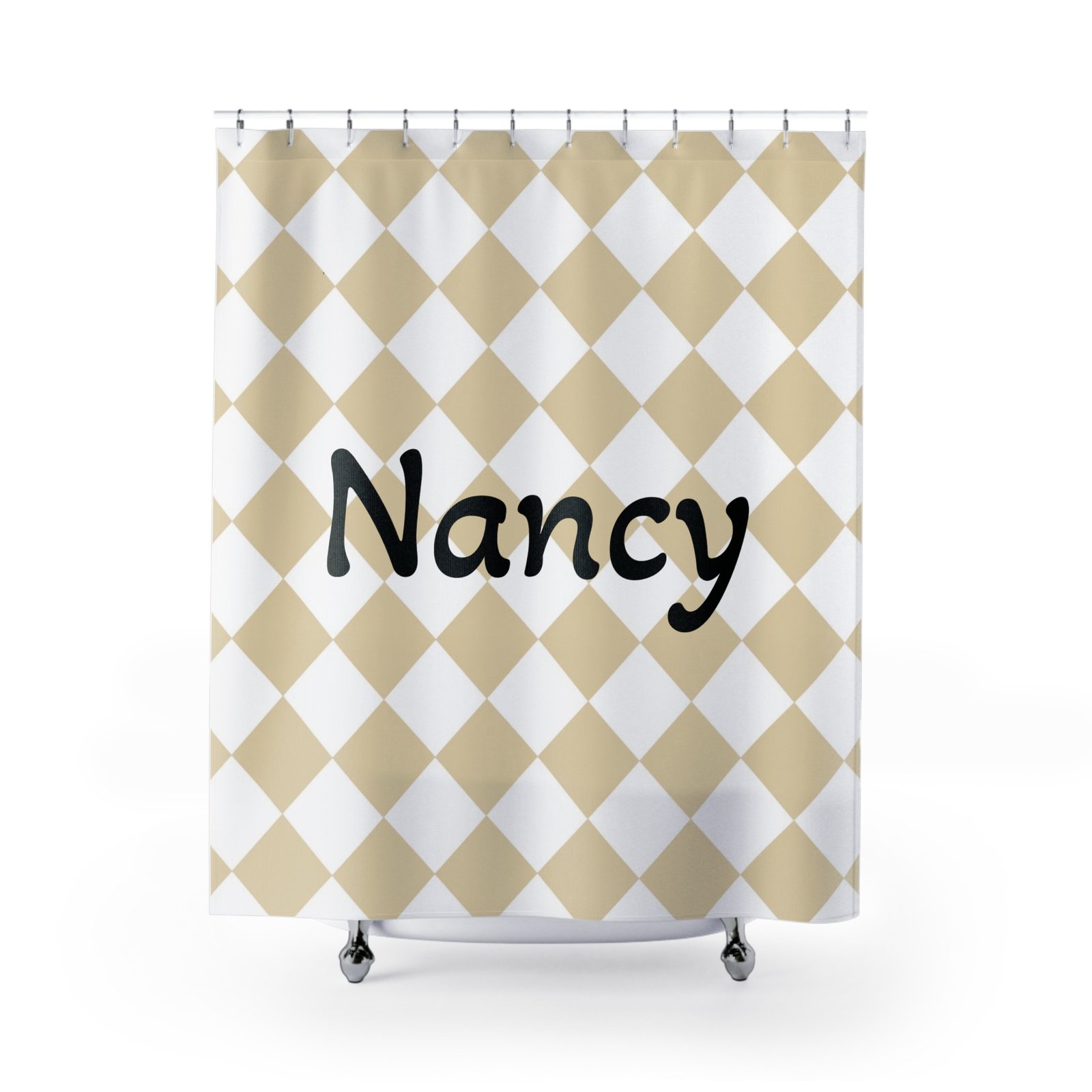 Elegant Gold Diamond Shower Curtain, Modern Bathroom Decor, Gift for New Home, Minimalist Design, Home Improvement, Wedding Registry - Image 7