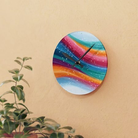 Colorful Acrylic Wall Clock - Modern Home Decor, Vibrant Wall Art, Unique Gift, Timeless Design, Color Splash Clock
