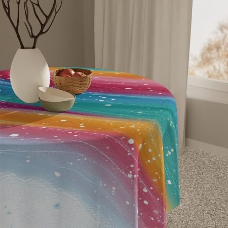 Vibrant Watercolor Tablecloth, Colorful Table Cover for Events, Home Decor, Party Decoration, Spring/Summer Celebrations