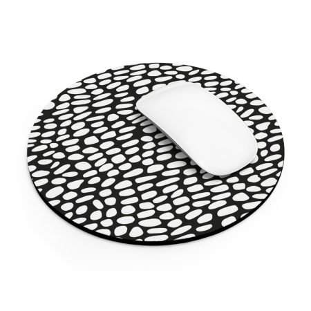 Modern Black and White Mouse Pad, Stylish Office Decor, Gaming Pad, Minimalist Desk Accessory, Unique Gift for Students