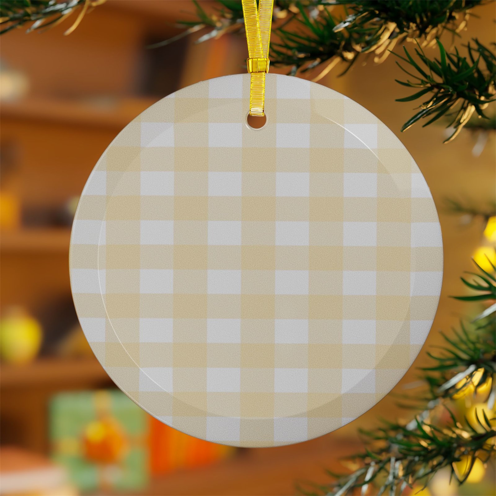 Chic Gingham Glass Ornaments for Holiday Decor, Rustic Tree Decorations, Handmade Gifts, Farmhouse Style, Seasonal Keepsakes - Image 19