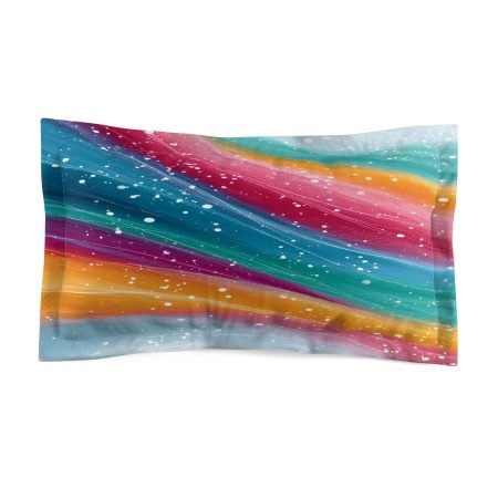 Vibrant Rainbow Microfiber Pillow Sham, Colorful Bed Decor, Boho Home Accent, Cozy Bedroom Style, Gift for Her