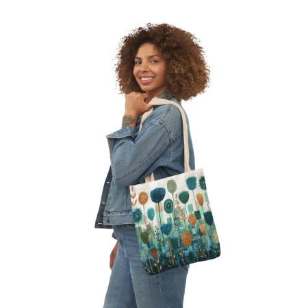 Floral Canvas Tote Bag, Eco-Friendly Shopping Bag, Reusable Grocery Tote, Beach Bag, Lightweight Handbag