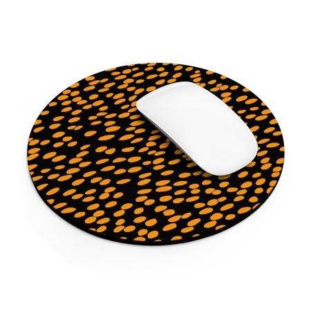 Stylish Orange Dot Mouse Pad, Desk Accessory, Office Decor, Gift for Gamers, Computer Accessories, Unique Mousepad