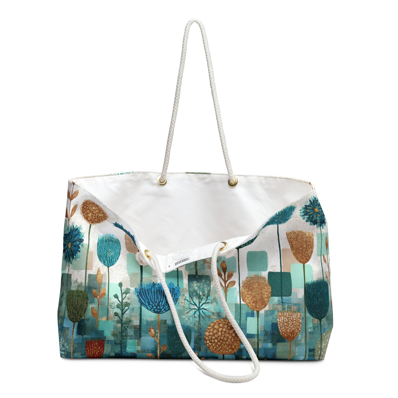 Floral Art Weekender Bag - Stylish Tote for Travel, Beach & Gym, Perfect Gift for Nature Lovers, Weekend Getaway Bag, Floral Design Tote