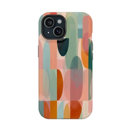 Trendy Magnetic Phone Case - Colorful Abstract Design, Durable Tough Cases, Summer Vibe, Gifts for Teens, Stylish Phone Accessories