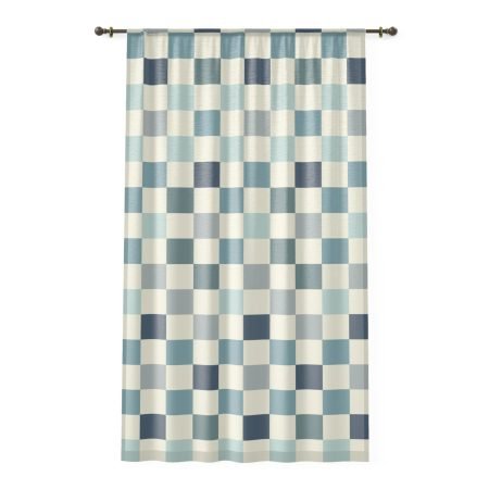 Stylish Geometric Window Curtain | Modern Decor, Home Refresh, Living Room, Bedroom, Light Filtering