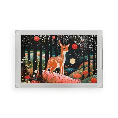 Nature-Inspired Acrylic Serving Tray, Boho Decor, Home Organization, Gift for Nature Lovers, Kitchen and Dining Decor