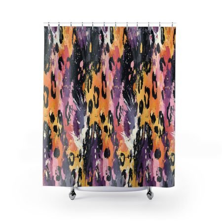 Vibrant Leopard Print Shower Curtain, Wild Animal Decor, Bathroom Makeover, Unique Gift Idea, Modern Home Accent