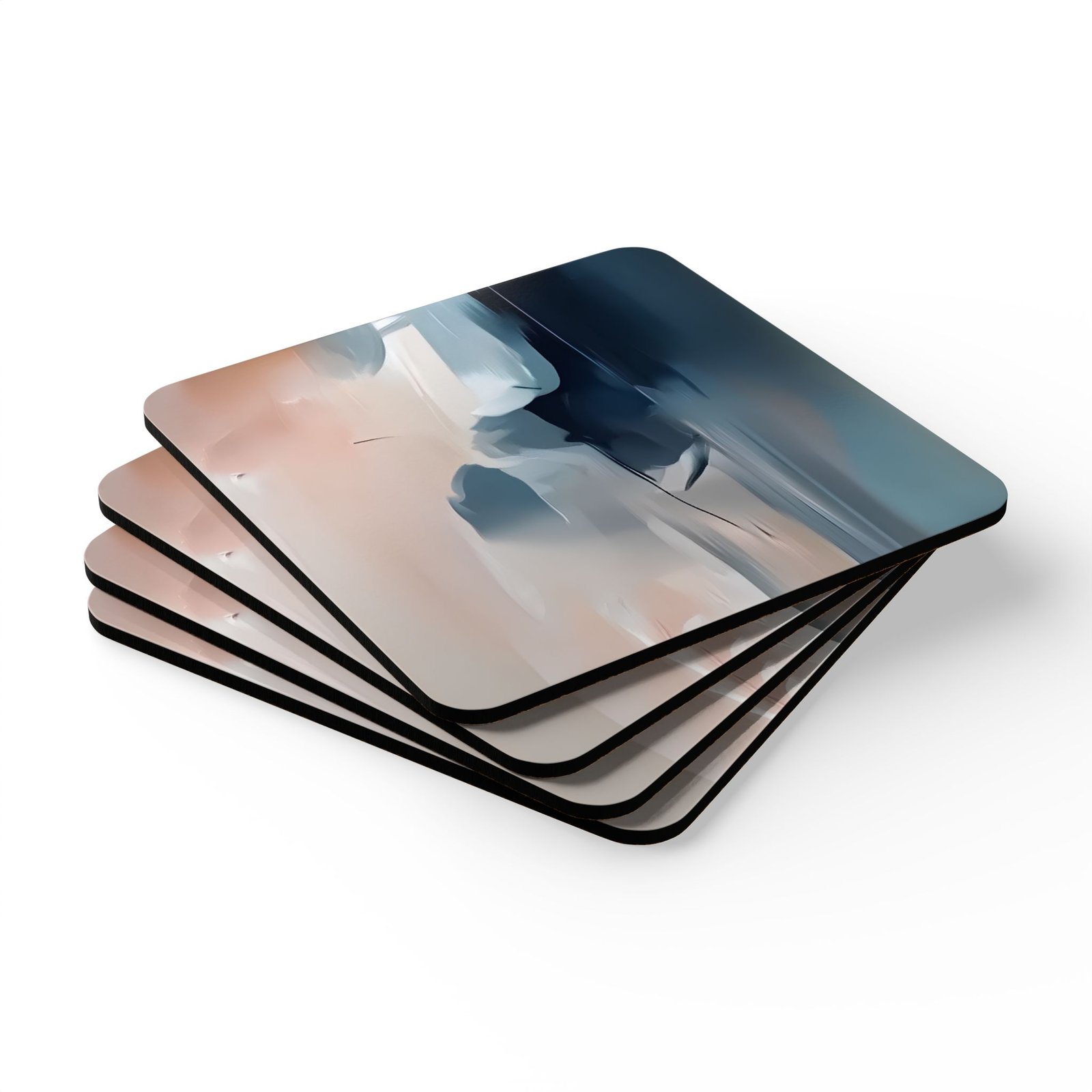 Stylish Corkwood Coaster Set, Modern Drink Coasters, Home Decor, Gift for Coffee Lovers, Stylish Table Accessories, Unique Housewarming Gift - Image 3