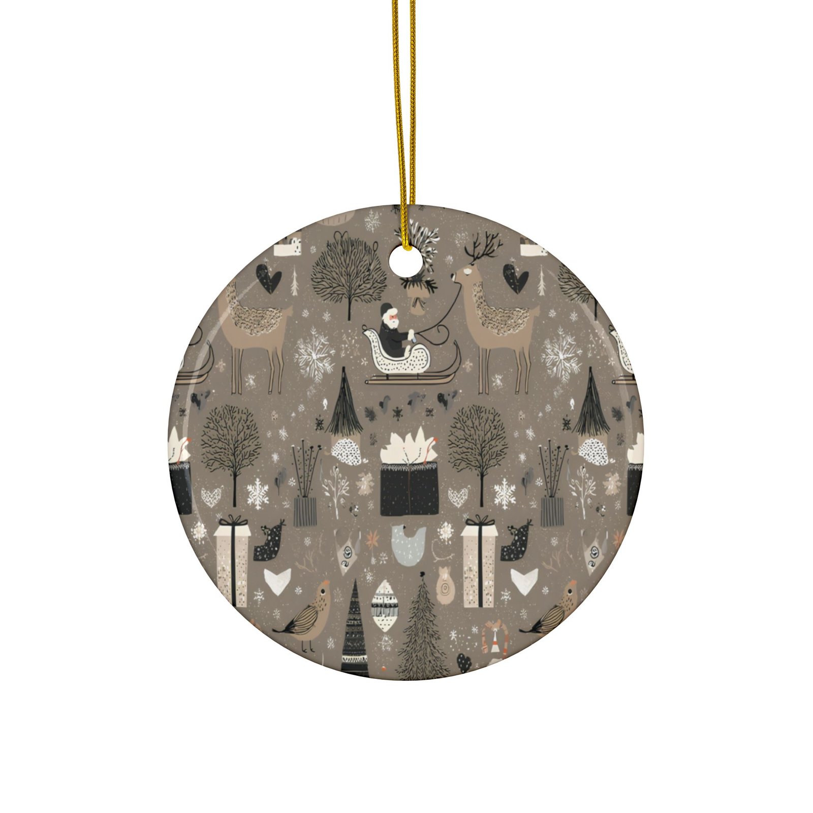 Ceramic Ornaments, 2-Side Print, (1pc, 3pcs, 5pcs, 10pcs)