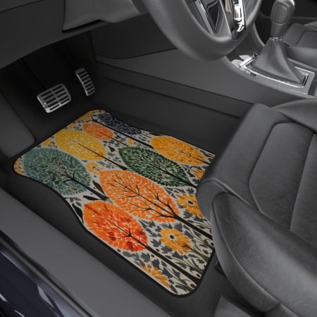 Autumn Forest Car Mats - Set of 4, Fall Decor, Floral Car Accessories, Nature-Inspired Floor Mats, Unique Gift for Drivers, Home Decor