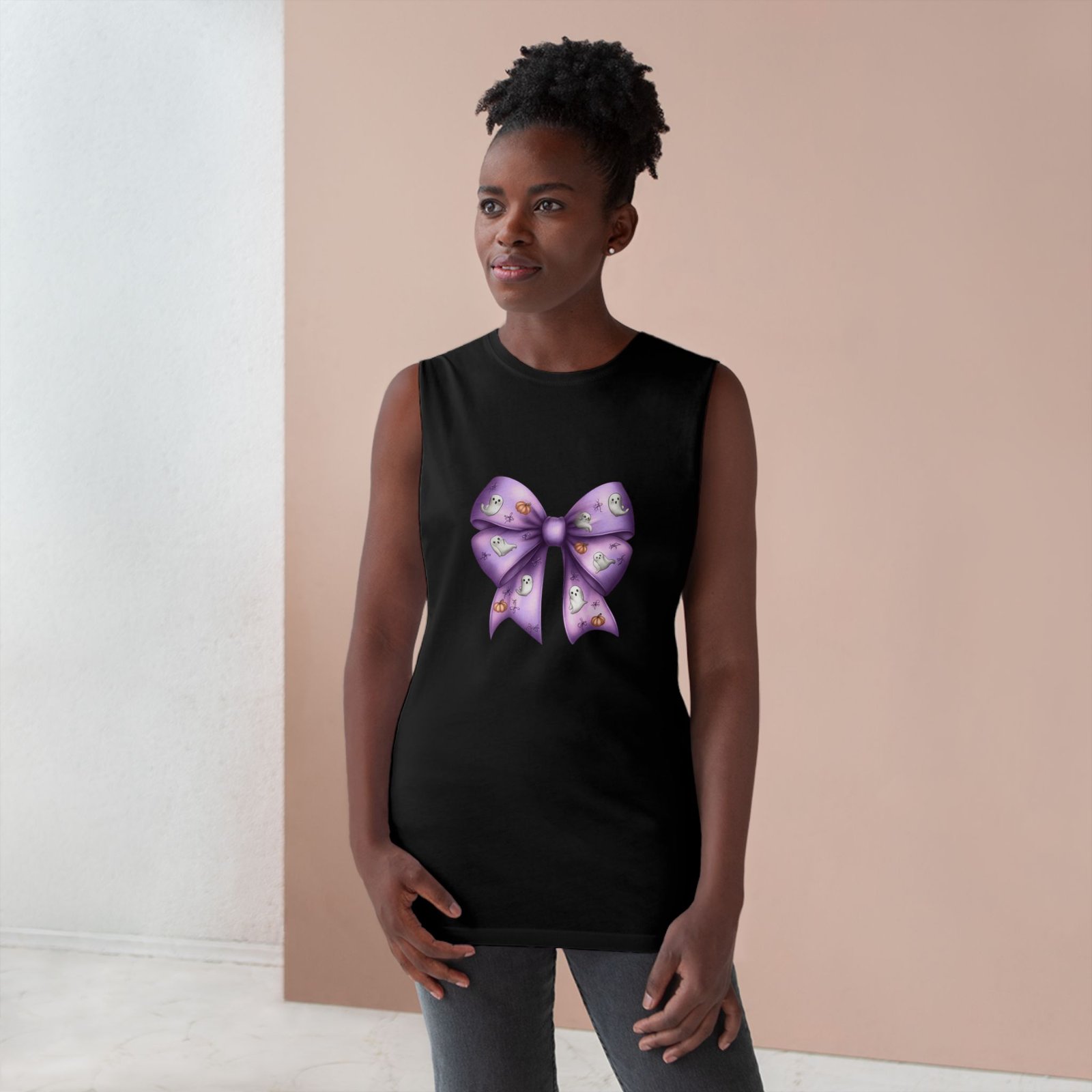 Lavender Bow Unisex Tank Top, Cute Summer Apparel, Gift for Girls, Everyday Wear, Festival Clothing, Casual Summer Top - Image 2