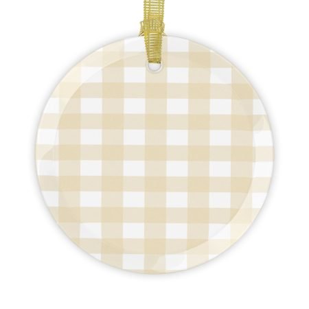Chic Gingham Glass Ornaments for Holiday Decor, Rustic Tree Decorations, Handmade Gifts, Farmhouse Style, Seasonal Keepsakes