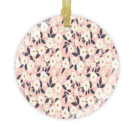 Floral Glass Ornaments - Delicate Decor for Holiday Celebrations, Gift Tags, Home Decor, Wedding Favors, Easter Ornaments