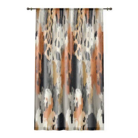 Chic Abstract Window Curtain, Modern Home Decor, Boho Living Room Drapes, Safari Style Window Treatment, Animal Print Curtains