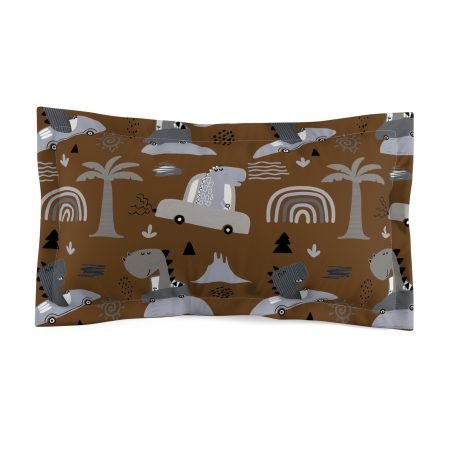 Dinosaur Adventure Pillow Sham, Kids Pillowcase, Fun Nursery Decor, Playful Bedding, Gift for Children's Room