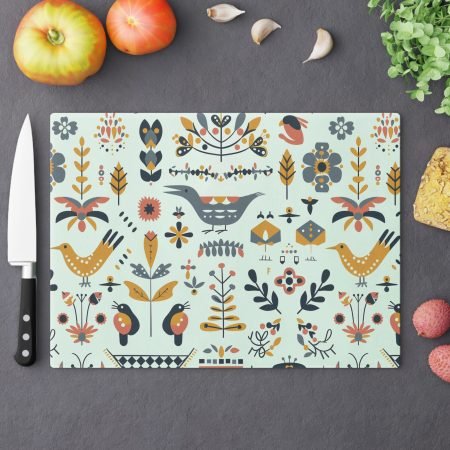 Whimsical Floral Cutting Board, Unique Kitchen Decor, Gift for Home Chefs, Bird and Flower Design, Perfect for Weddings and Housewarming